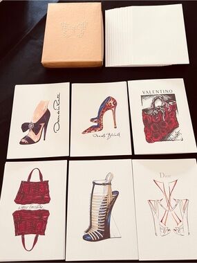 Luxury Fashion Illustration Note Cards